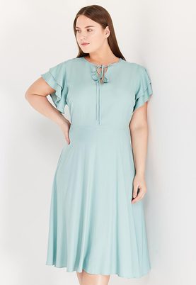 LOST INK PLUS  PRETTY RUFFLE SLEEVE DRESS